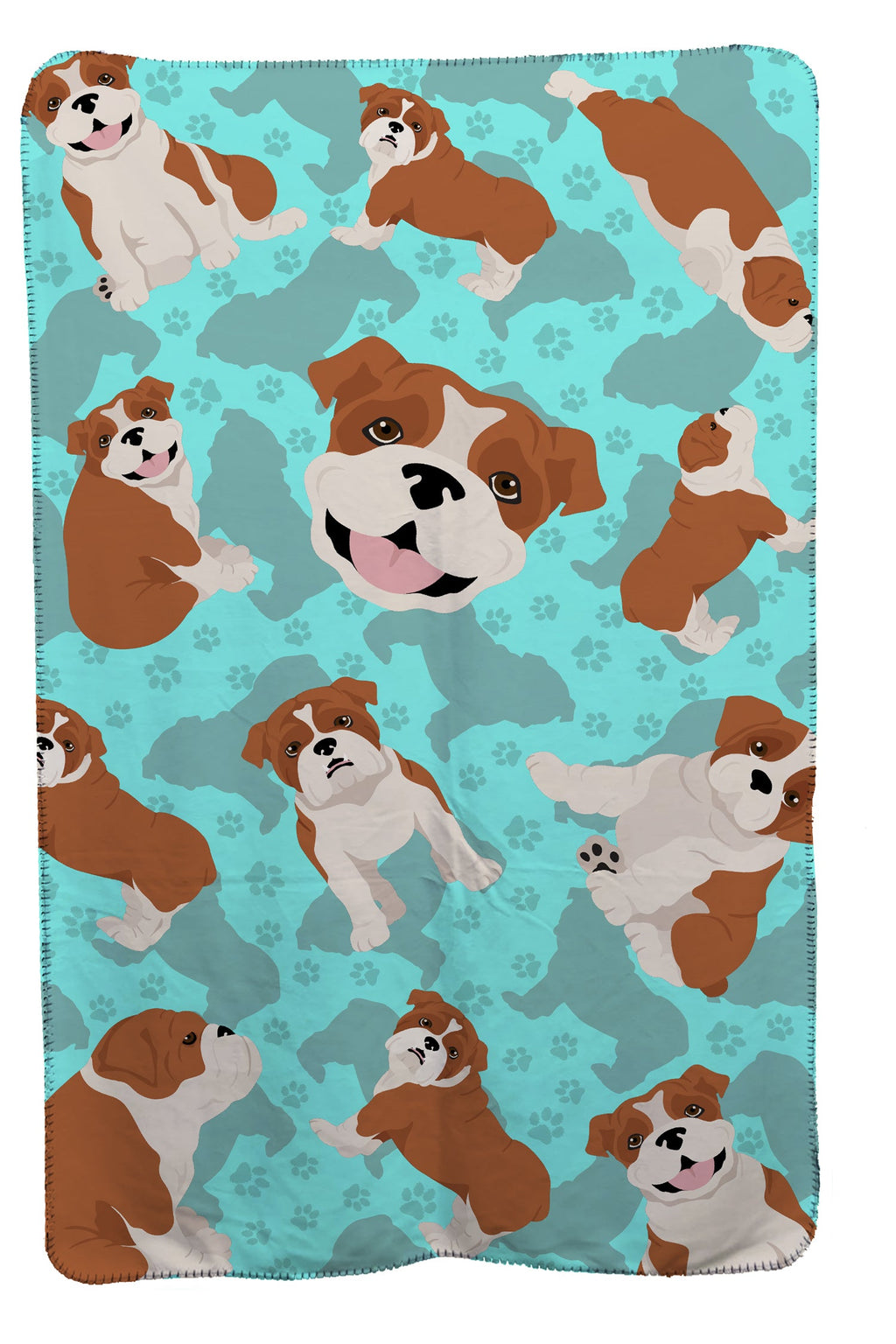 Red and White English Bulldog Soft Travel Blanket with Bag Airplane Blanket, Indoor Outdoor Camping Blanket for Traveling, Picnics, Beach Trips, Concerts