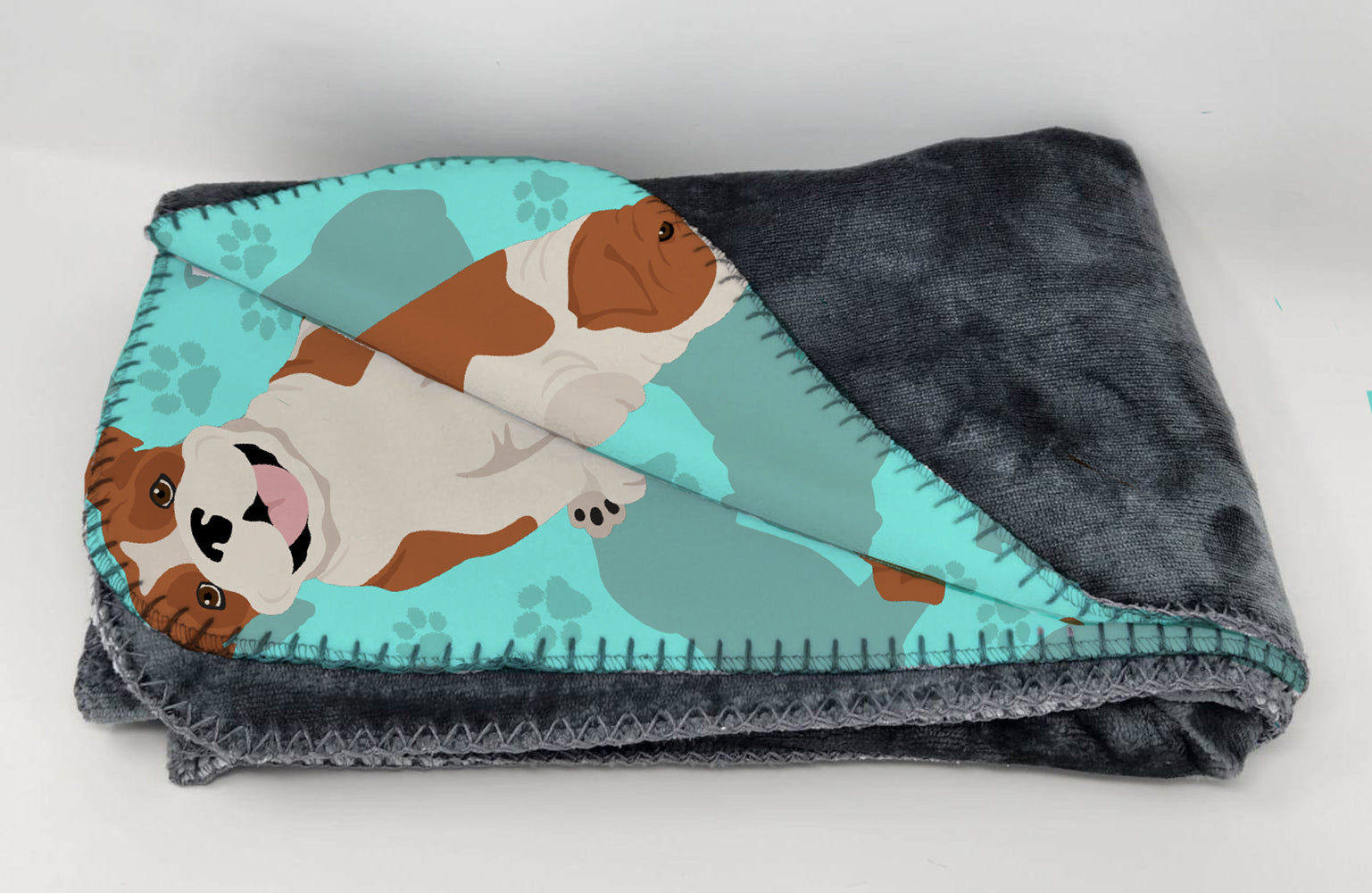 Red and White English Bulldog Soft Travel Blanket with Bag Airplane Blanket, Indoor Outdoor Camping Blanket for Traveling, Picnics, Beach Trips, Concerts
