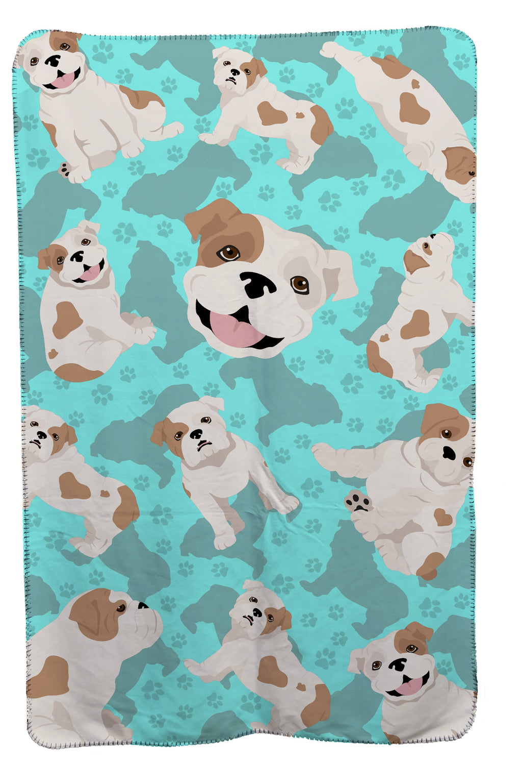 Piebald English Bulldog Soft Travel Blanket with Bag Airplane Blanket, Indoor Outdoor Camping Blanket for Traveling, Picnics, Beach Trips, Concerts