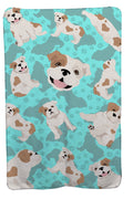 Piebald English Bulldog Soft Travel Blanket with Bag Airplane Blanket, Indoor Outdoor Camping Blanket for Traveling, Picnics, Beach Trips, Concerts