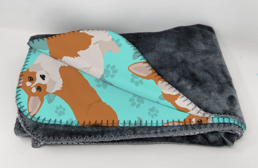 Red and White Pembroke Corgi Soft Travel Blanket with Bag Airplane Blanket, Indoor Outdoor Camping Blanket for Traveling, Picnics, Beach Trips, Concerts