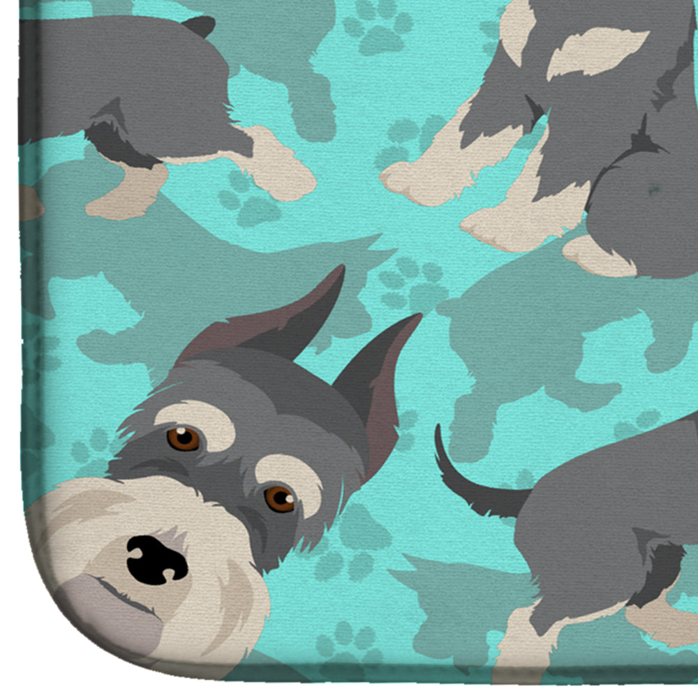 Schnauzer Dish Drying Mat Absorbent Dish Drying Mat Pad for Kitchen Counter Dish Drainer Mat for Countertop, 14 x 21", Multicolor