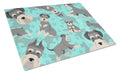 Schnauzer Cutting Board Tempered Glass Kitchen Cutting Surface, Heat Resistant Chopping, Non-Slip Feet, Food Prep & Serving