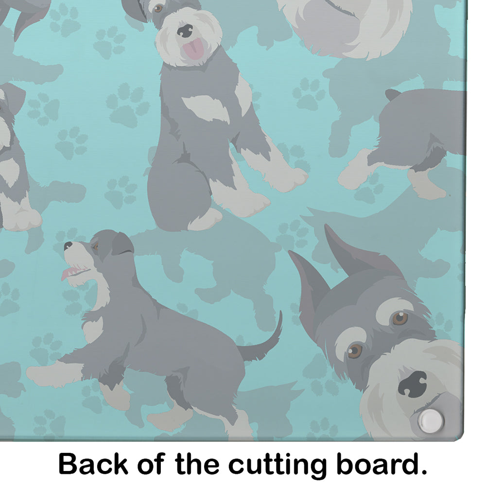 Schnauzer Cutting Board Tempered Glass Kitchen Cutting Surface, Heat Resistant Chopping, Non-Slip Feet, Food Prep & Serving
