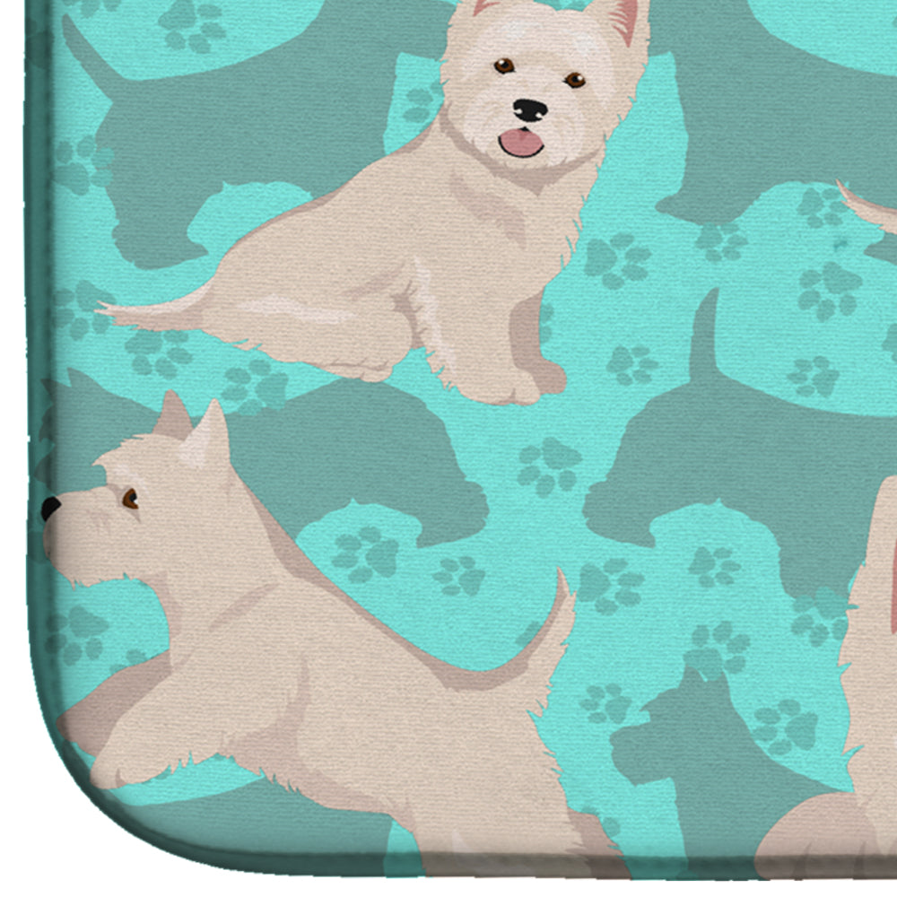 Westie Dish Drying Mat Absorbent Dish Drying Mat Pad for Kitchen Counter Dish Drainer Mat for Countertop, 14 x 21", Multicolor