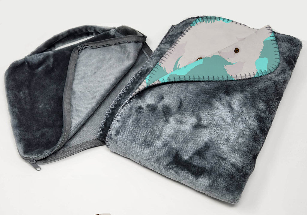 Bichon Frise Soft Travel Blanket with Bag Airplane Blanket, Indoor Outdoor Camping Blanket for Traveling, Picnics, Beach Trips, Concerts