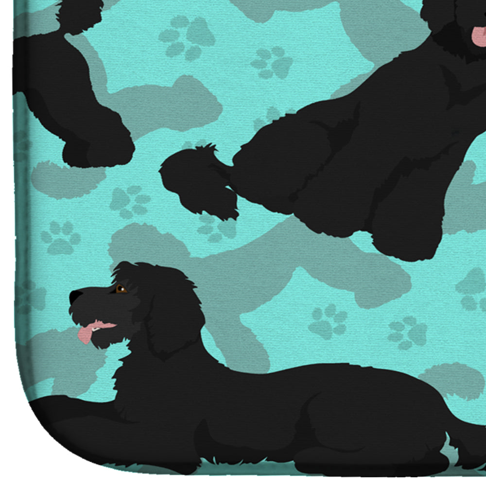Black Standard Poodle Dish Drying Mat Absorbent Dish Drying Mat Pad for Kitchen Counter Dish Drainer Mat for Countertop, 14 x 21", Multicolor