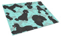 Black Standard Poodle Cutting Board Tempered Glass Kitchen Cutting Surface, Heat Resistant Chopping, Non-Slip Feet, Food Prep & Serving