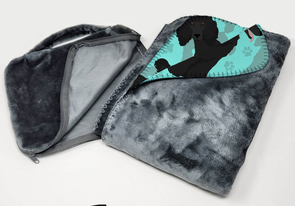 Black Standard Poodle Soft Travel Blanket with Bag Airplane Blanket, Indoor Outdoor Camping Blanket for Traveling, Picnics, Beach Trips, Concerts