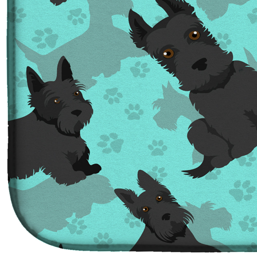 Scottish Terrier Dish Drying Mat Absorbent Dish Drying Mat Pad for Kitchen Counter Dish Drainer Mat for Countertop, 14 x 21", Multicolor