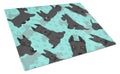 Scottish Terrier Cutting Board Tempered Glass Kitchen Cutting Surface, Heat Resistant Chopping, Non-Slip Feet, Food Prep & Serving