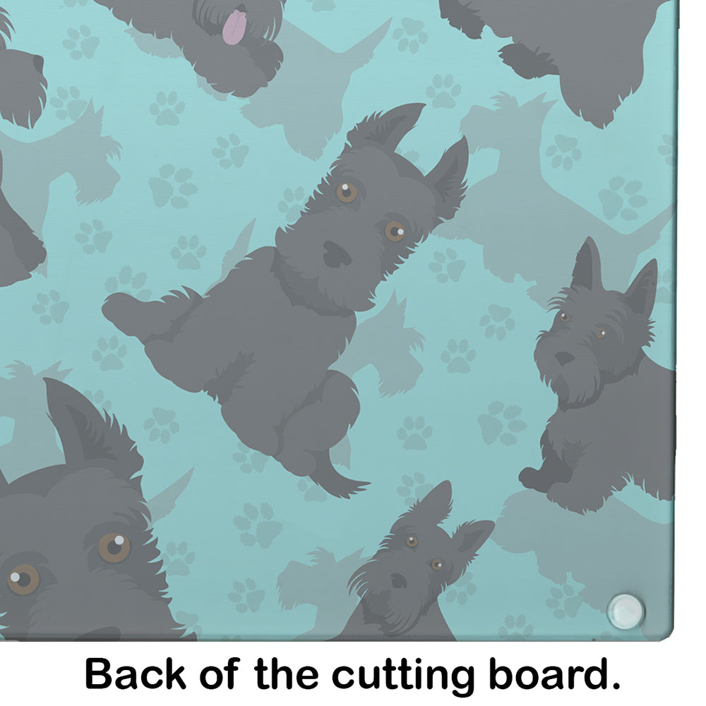 Scottish Terrier Cutting Board Tempered Glass Kitchen Cutting Surface, Heat Resistant Chopping, Non-Slip Feet, Food Prep & Serving