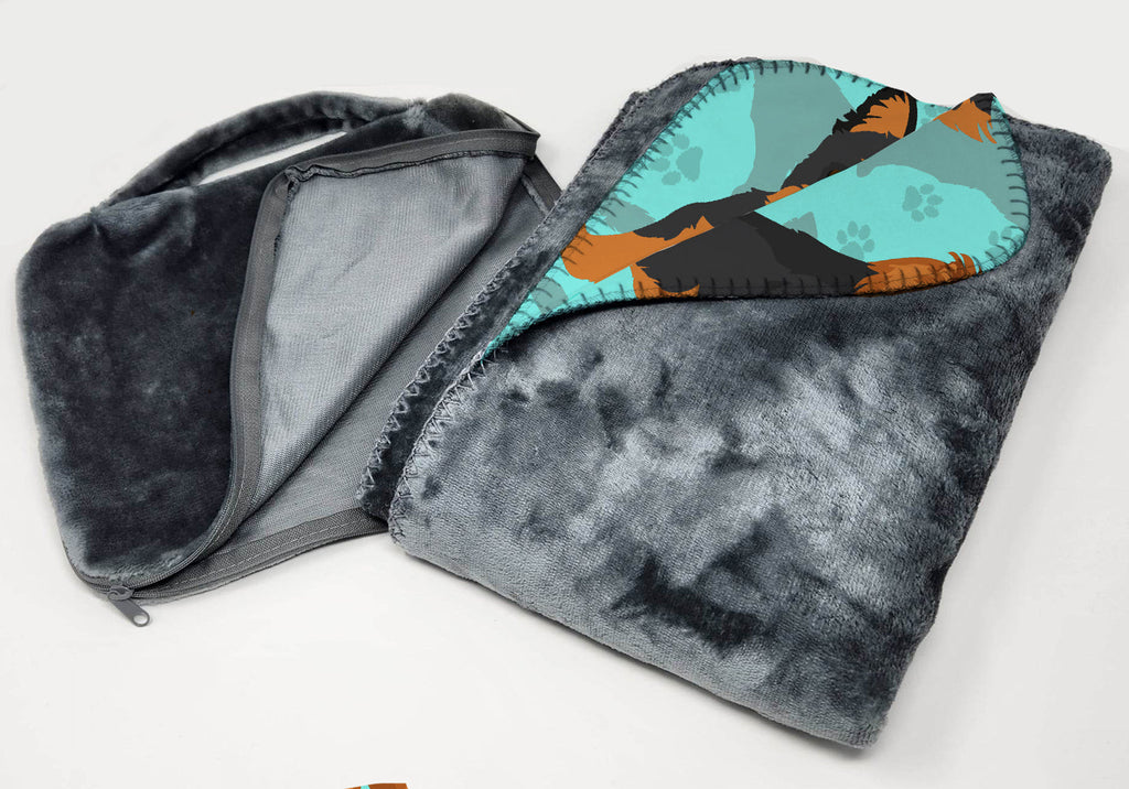 Black and Tan Yorkie Soft Travel Blanket with Bag Airplane Blanket, Indoor Outdoor Camping Blanket for Traveling, Picnics, Beach Trips, Concerts