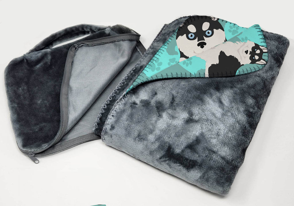 Siberian Husky Soft Travel Blanket with Bag Airplane Blanket, Indoor Outdoor Camping Blanket for Traveling, Picnics, Beach Trips, Concerts