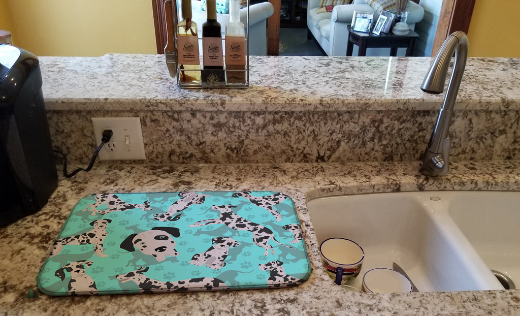 Harlequin Natural Ears Great Dane Dish Drying Mat Absorbent Dish Drying Mat Pad for Kitchen Counter Dish Drainer Mat for Countertop, 14 x 21", Multicolor