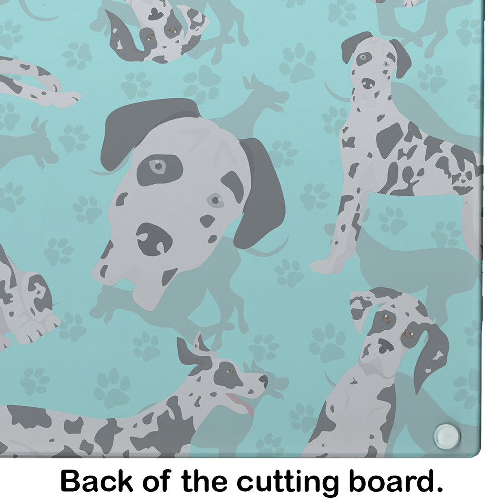 Harlequin Natural Ears Great Dane Cutting Board Tempered Glass Kitchen Cutting Surface, Heat Resistant Chopping, Non-Slip Feet, Food Prep & Serving