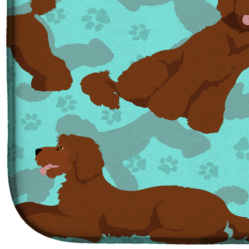 Chocolate Standard Poodle Dish Drying Mat Absorbent Dish Drying Mat Pad for Kitchen Counter Dish Drainer Mat for Countertop, 14 x 21", Multicolor