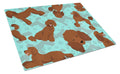 Chocolate Standard Poodle Cutting Board Tempered Glass Kitchen Cutting Surface, Heat Resistant Chopping, Non-Slip Feet, Food Prep & Serving