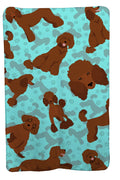 Chocolate Standard Poodle Soft Travel Blanket with Bag Airplane Blanket, Indoor Outdoor Camping Blanket for Traveling, Picnics, Beach Trips, Concerts