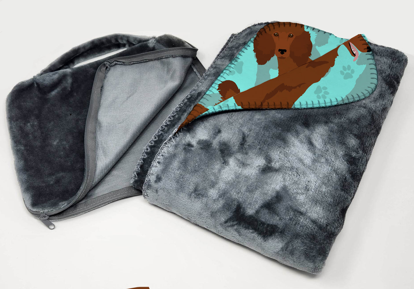 Chocolate Standard Poodle Soft Travel Blanket with Bag Airplane Blanket, Indoor Outdoor Camping Blanket for Traveling, Picnics, Beach Trips, Concerts