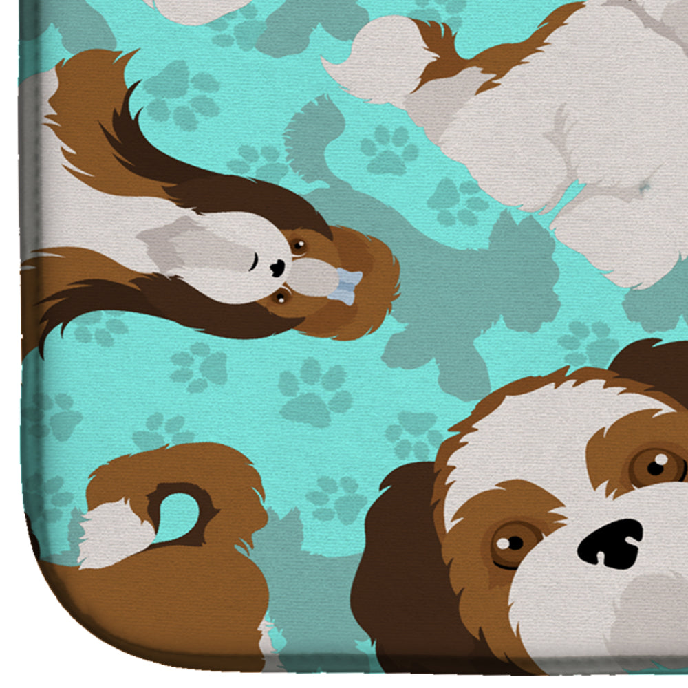 Shih Tzu Dish Drying Mat Absorbent Dish Drying Mat Pad for Kitchen Counter Dish Drainer Mat for Countertop, 14 x 21", Multicolor