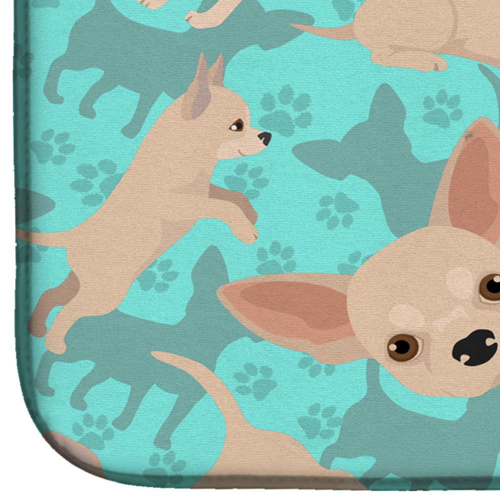 Chihuahua Dish Drying Mat Absorbent Dish Drying Mat Pad for Kitchen Counter Dish Drainer Mat for Countertop, 14 x 21", Multicolor