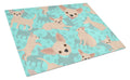 Chihuahua Cutting Board Tempered Glass Kitchen Cutting Surface, Heat Resistant Chopping, Non-Slip Feet, Food Prep & Serving