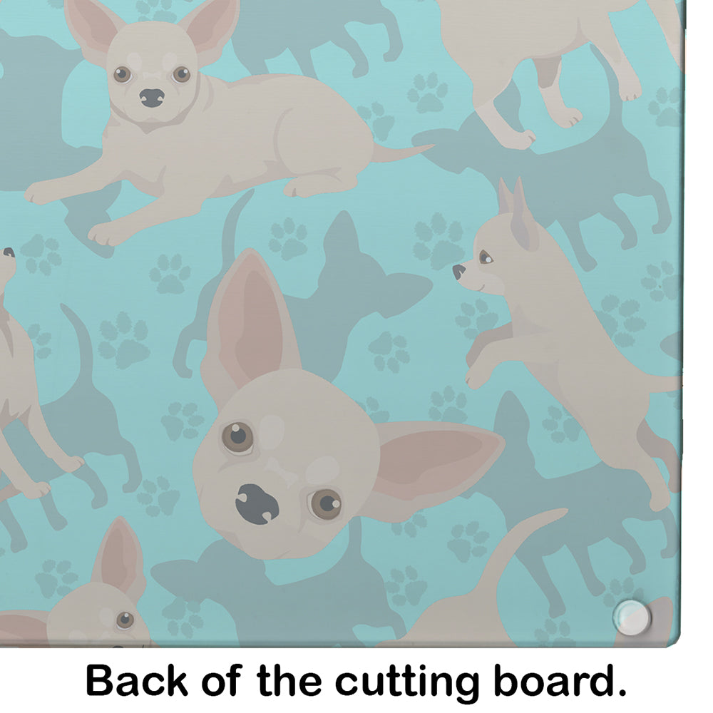 Chihuahua Cutting Board Tempered Glass Kitchen Cutting Surface, Heat Resistant Chopping, Non-Slip Feet, Food Prep & Serving