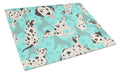 Dalmatian Cutting Board Tempered Glass Kitchen Cutting Surface, Heat Resistant Chopping, Non-Slip Feet, Food Prep & Serving