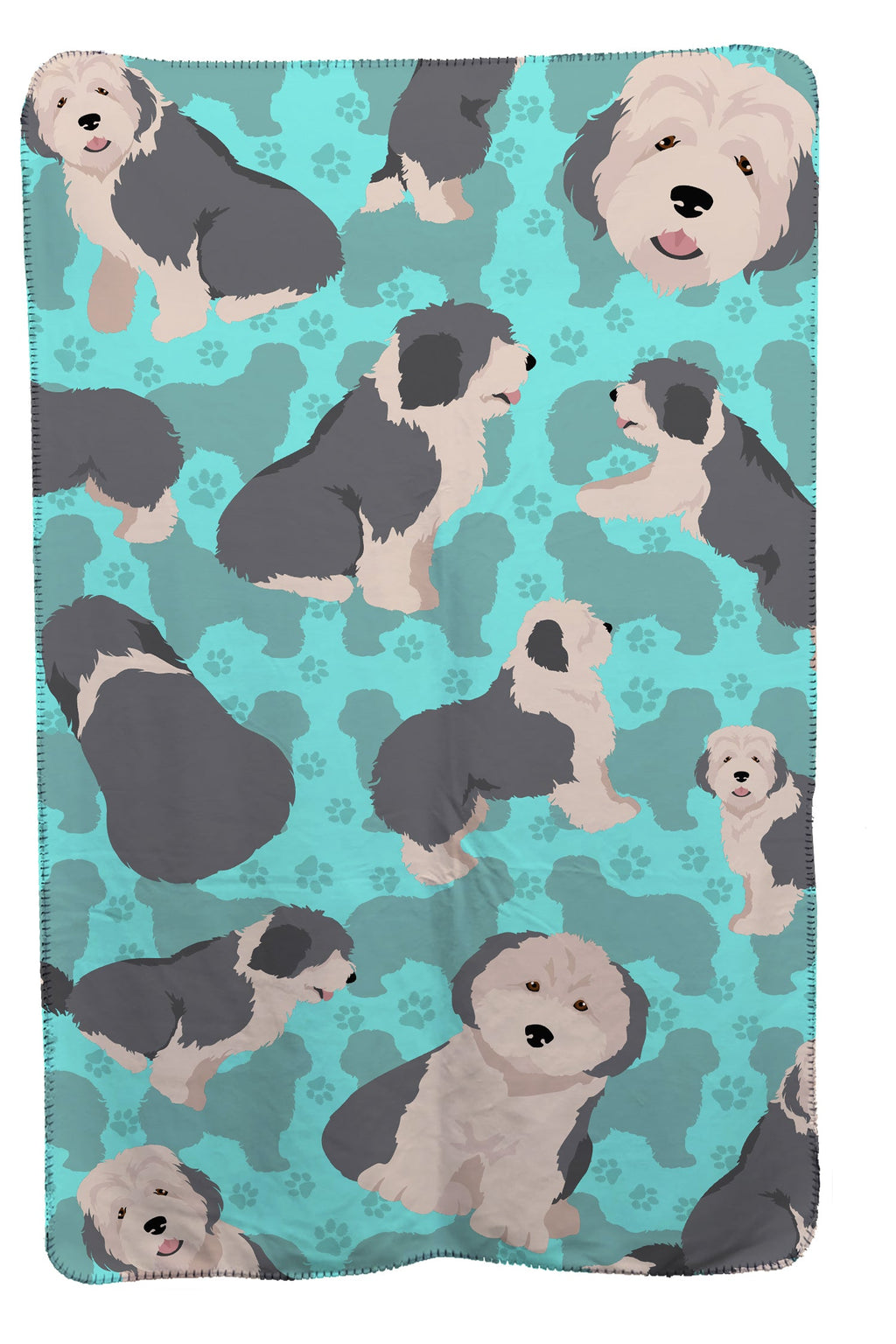 Old English Sheepdog Soft Travel Blanket with Bag Airplane Blanket, Indoor Outdoor Camping Blanket for Traveling, Picnics, Beach Trips, Concerts