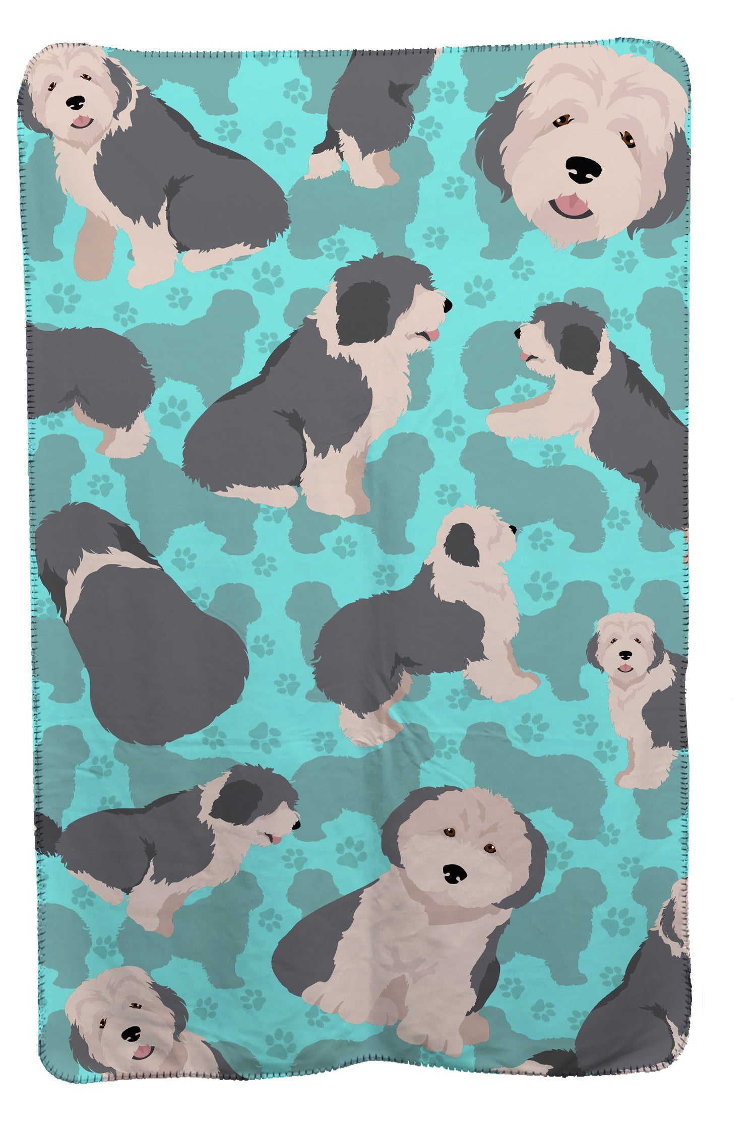 Old English Sheepdog Soft Travel Blanket with Bag Airplane Blanket, Indoor Outdoor Camping Blanket for Traveling, Picnics, Beach Trips, Concerts