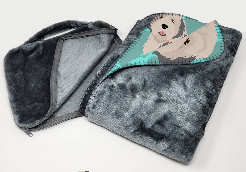 Old English Sheepdog Soft Travel Blanket with Bag Airplane Blanket, Indoor Outdoor Camping Blanket for Traveling, Picnics, Beach Trips, Concerts