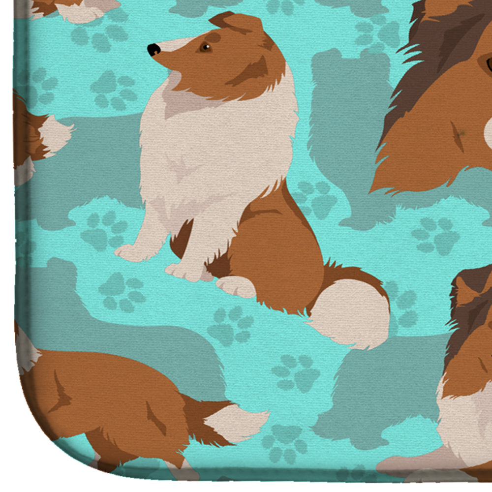 Sheltie Dish Drying Mat Absorbent Dish Drying Mat Pad for Kitchen Counter Dish Drainer Mat for Countertop, 14 x 21", Multicolor
