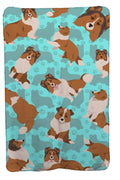 Sheltie Soft Travel Blanket with Bag Airplane Blanket, Indoor Outdoor Camping Blanket for Traveling, Picnics, Beach Trips, Concerts