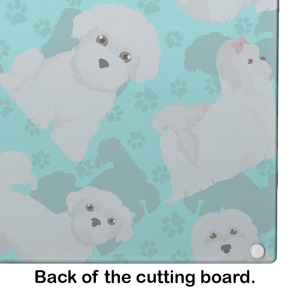 Maltese Cutting Board Tempered Glass Kitchen Cutting Surface, Heat Resistant Chopping, Non-Slip Feet, Food Prep & Serving