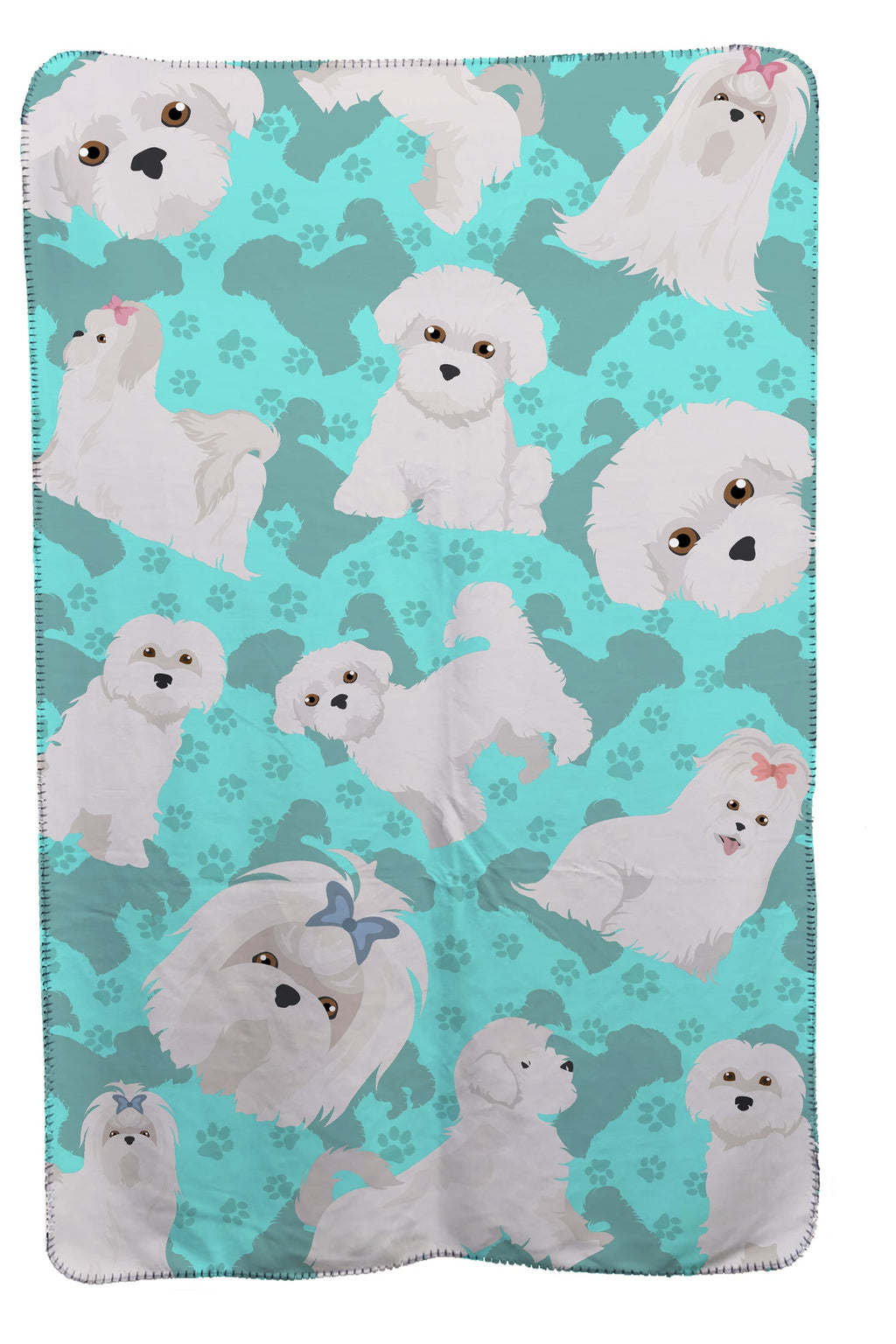 Maltese Soft Travel Blanket with Bag Airplane Blanket, Indoor Outdoor Camping Blanket for Traveling, Picnics, Beach Trips, Concerts