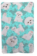 Maltese Soft Travel Blanket with Bag Airplane Blanket, Indoor Outdoor Camping Blanket for Traveling, Picnics, Beach Trips, Concerts