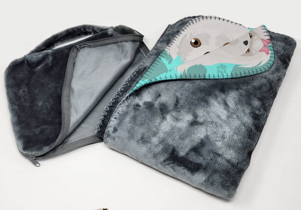 Maltese Soft Travel Blanket with Bag Airplane Blanket, Indoor Outdoor Camping Blanket for Traveling, Picnics, Beach Trips, Concerts