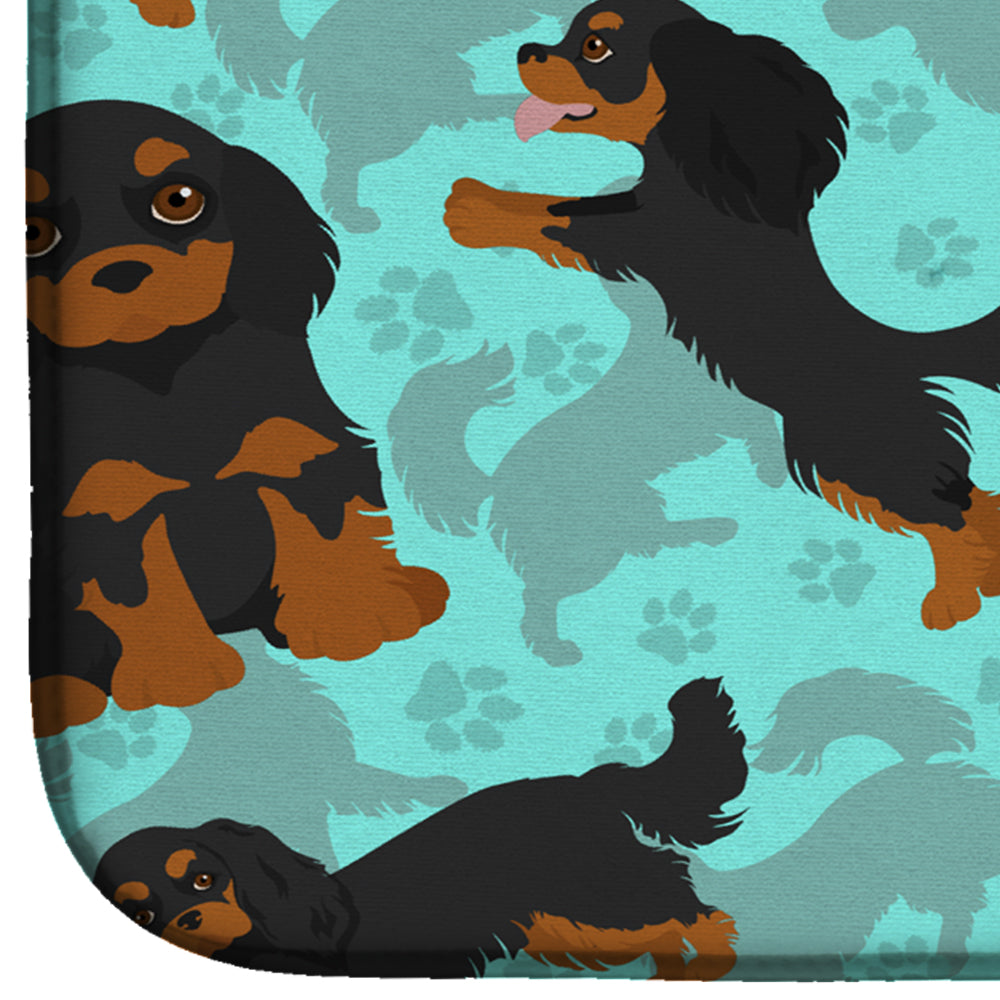 Black and Tan Cavalier King Charles Spaniel Dish Drying Mat Absorbent Dish Drying Mat Pad for Kitchen Counter Dish Drainer Mat for Countertop, 14 x 21", Multicolor