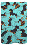 Black and Tan Dachshund Soft Travel Blanket with Bag Airplane Blanket, Indoor Outdoor Camping Blanket for Traveling, Picnics, Beach Trips, Concerts