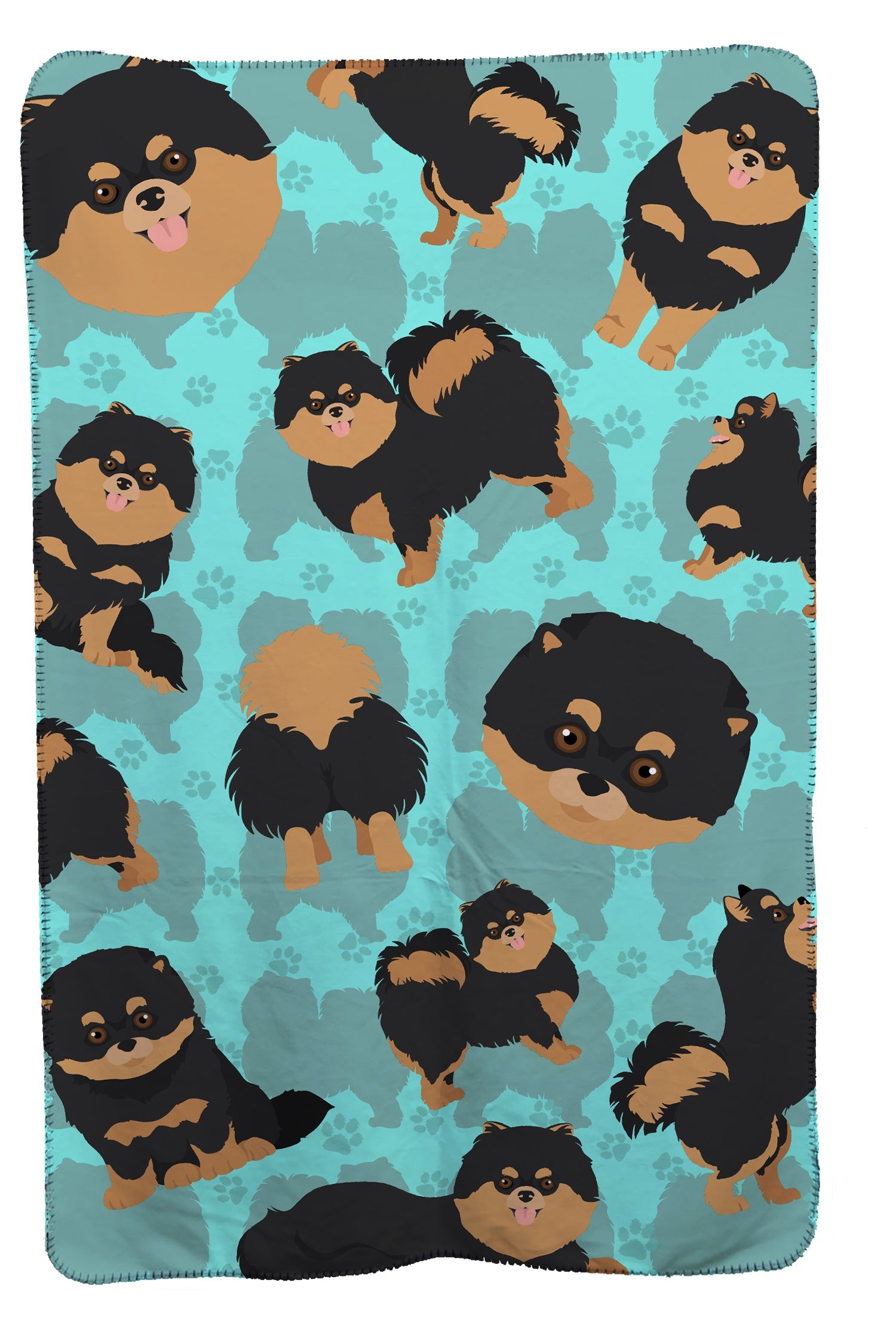 Black and Tan Pomeranian Soft Travel Blanket with Bag Airplane Blanket, Indoor Outdoor Camping Blanket for Traveling, Picnics, Beach Trips, Concerts