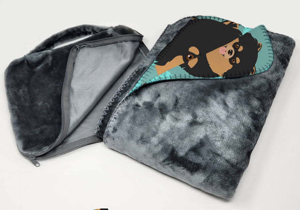 Black and Tan Pomeranian Soft Travel Blanket with Bag Airplane Blanket, Indoor Outdoor Camping Blanket for Traveling, Picnics, Beach Trips, Concerts