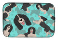 Black and White English Springer Spaniel Dish Drying Mat Absorbent Dish Drying Mat Pad for Kitchen Counter Dish Drainer Mat for Countertop, 14 x 21", Multicolor