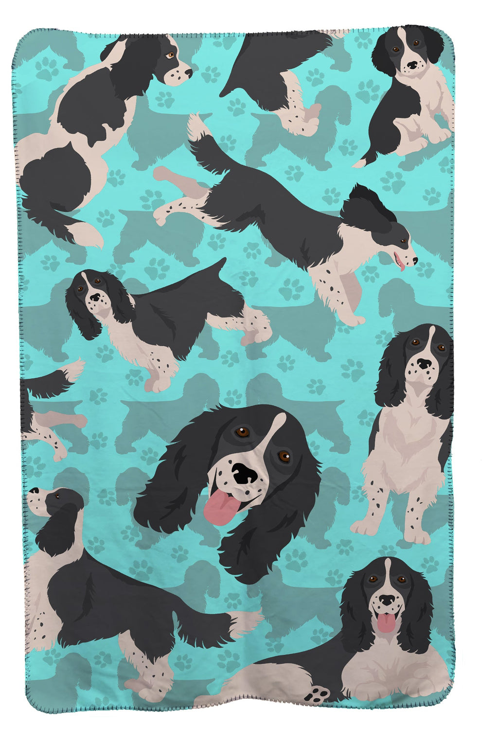 Black and White English Springer Spaniel Soft Travel Blanket with Bag Airplane Blanket, Indoor Outdoor Camping Blanket for Traveling, Picnics, Beach Trips, Concerts