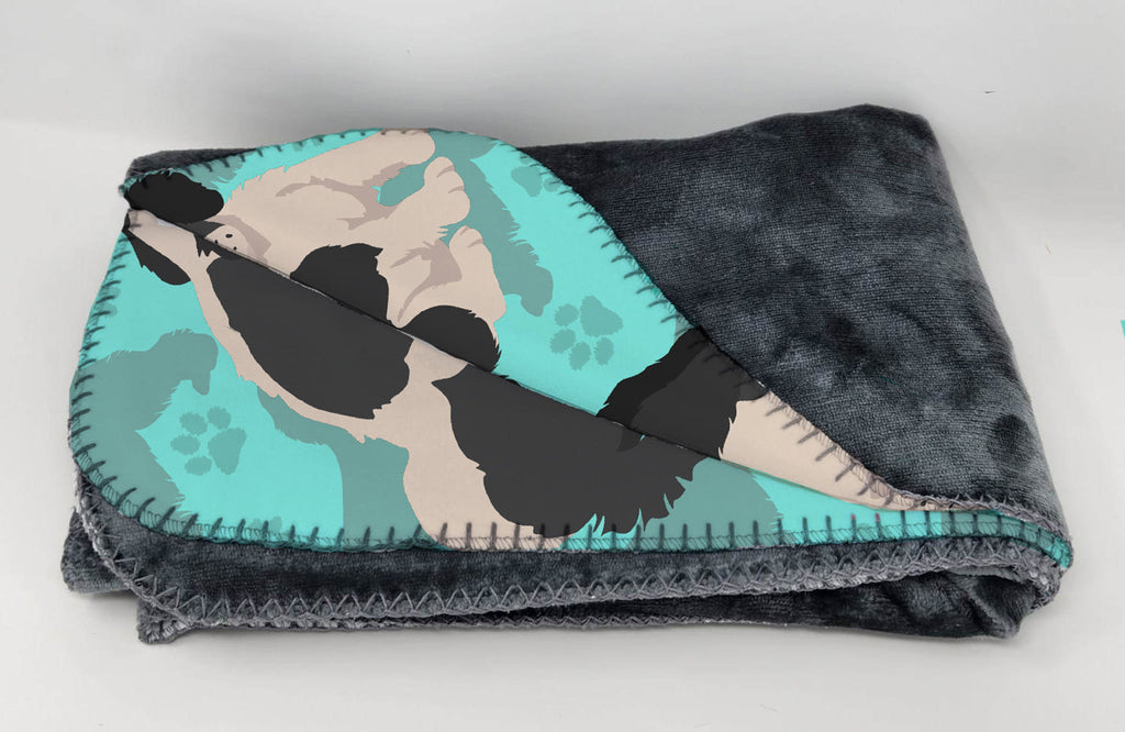 Black and White English Springer Spaniel Soft Travel Blanket with Bag Airplane Blanket, Indoor Outdoor Camping Blanket for Traveling, Picnics, Beach Trips, Concerts