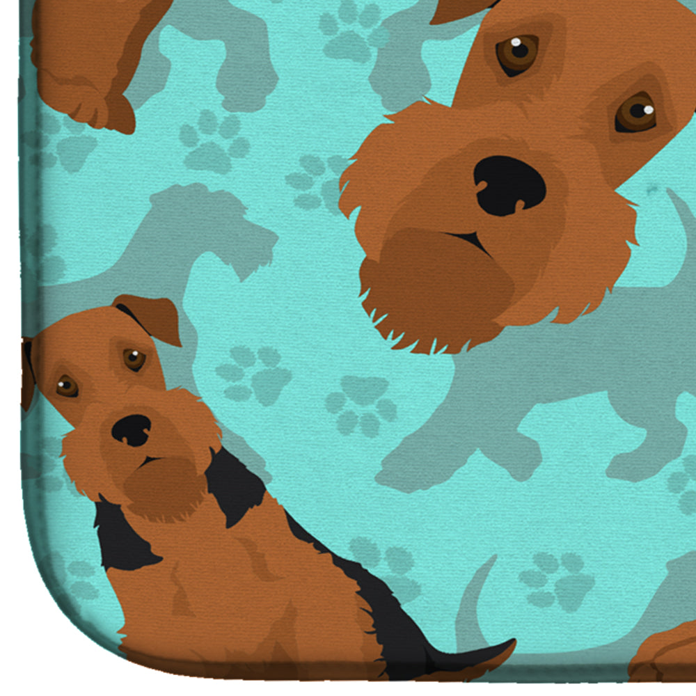 Airedale Terrier Dish Drying Mat Absorbent Dish Drying Mat Pad for Kitchen Counter Dish Drainer Mat for Countertop, 14 x 21", Multicolor
