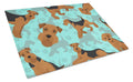 Airedale Terrier Cutting Board Tempered Glass Kitchen Cutting Surface, Heat Resistant Chopping, Non-Slip Feet, Food Prep & Serving