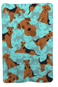 Airedale Terrier Soft Travel Blanket with Bag Airplane Blanket, Indoor Outdoor Camping Blanket for Traveling, Picnics, Beach Trips, Concerts
