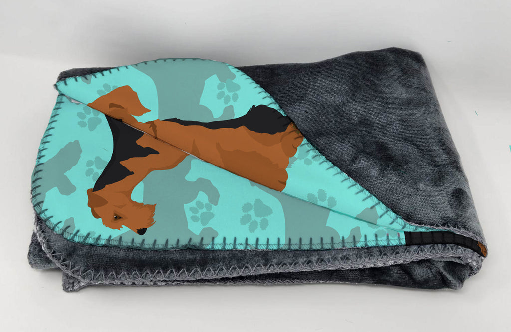 Airedale Terrier Soft Travel Blanket with Bag Airplane Blanket, Indoor Outdoor Camping Blanket for Traveling, Picnics, Beach Trips, Concerts