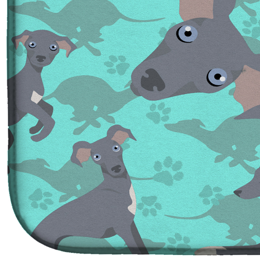 Italian Greyhound Dish Drying Mat Absorbent Dish Drying Mat Pad for Kitchen Counter Dish Drainer Mat for Countertop, 14 x 21", Multicolor